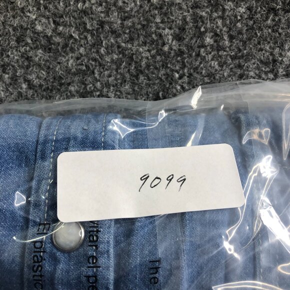 J Crew Shirt Womens 18 Blue Denim Pearl Snap Chambray Top Western Short Sleeve - Picture 9 of 9